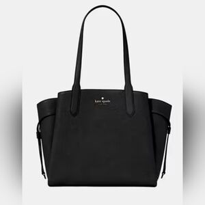 Kate Spade Dumpling Medium Tote In Black Pebble Leather